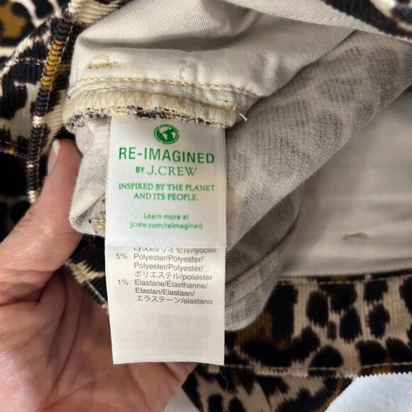 J Crew AQ627 Highest Rise Toothpick Pant in Leopard Stretch Corduroy Size 28T - Picture 6 of 9